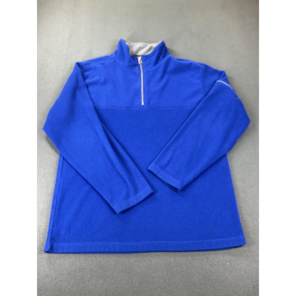 Foot Locker Sweatshirt Mens XL Blue Pullover 1/4 Zip Fleece Polyester High Neck‎